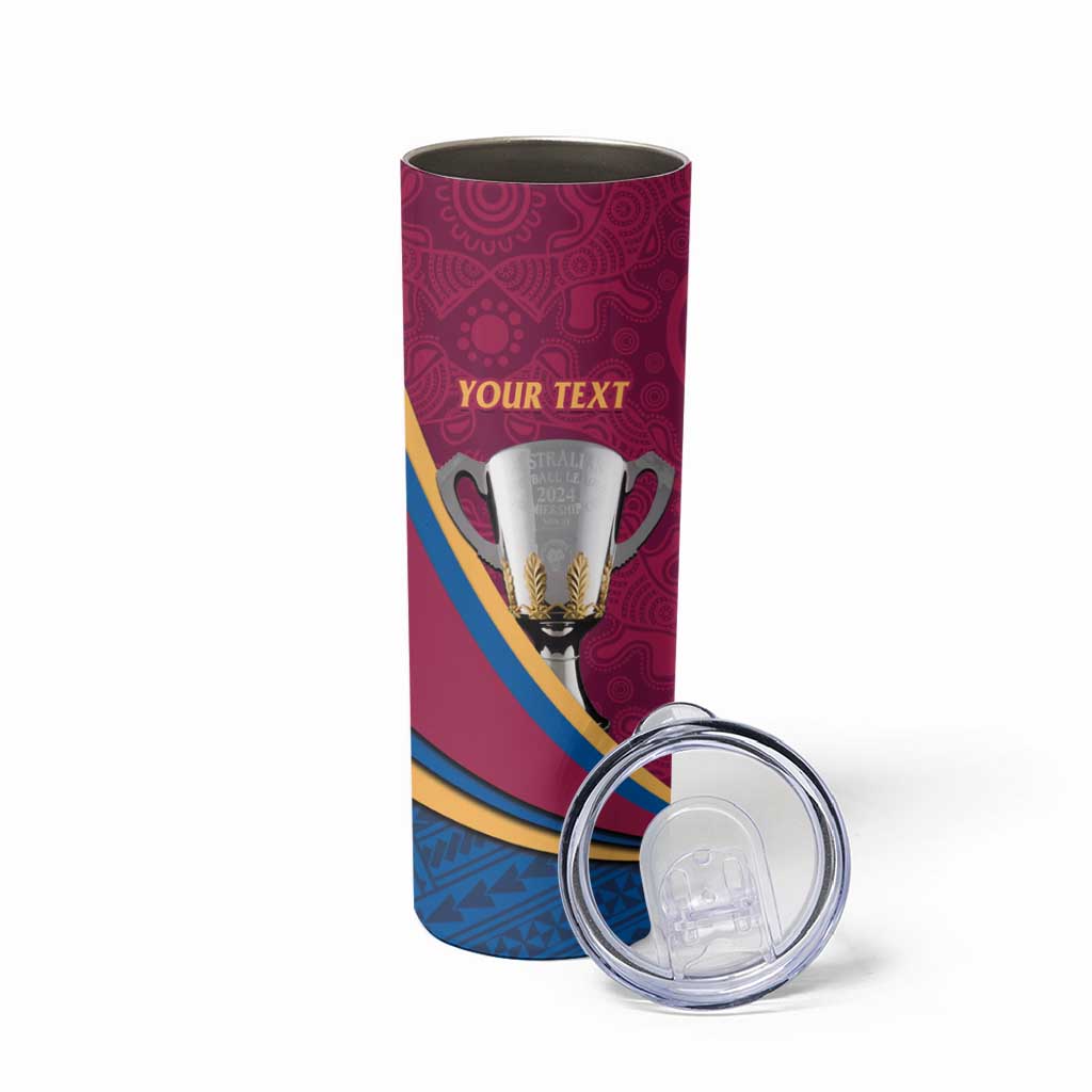 Personalised AFL Brisbane Lions Skinny Tumbler 2024 We Are The Champions - Trophy Style