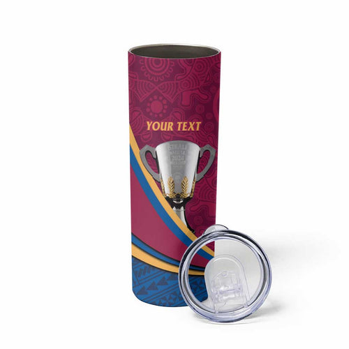 Personalised AFL Brisbane Lions Skinny Tumbler 2024 We Are The Champions - Trophy Style