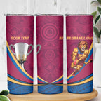 Personalised AFL Brisbane Lions Skinny Tumbler 2024 We Are The Champions - Trophy Style