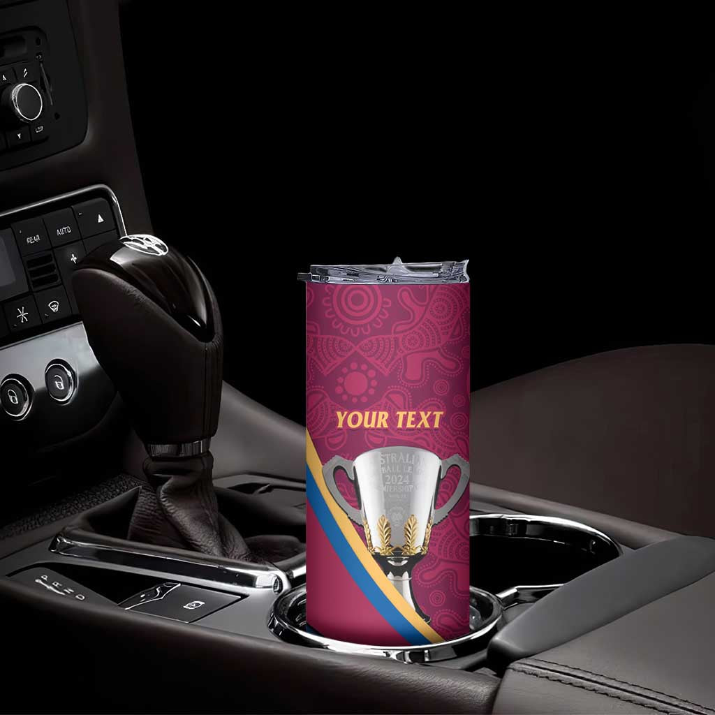 Personalised AFL Brisbane Lions Skinny Tumbler 2024 We Are The Champions - Trophy Style