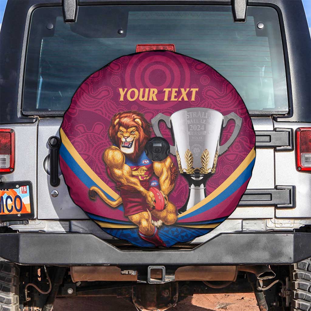 Personalised AFL Brisbane Lions Spare Tire Cover 2024 We Are The Champions - Trophy Style