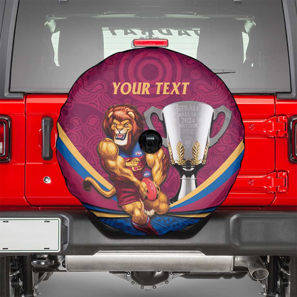Personalised AFL Brisbane Lions Spare Tire Cover 2024 We Are The Champions - Trophy Style