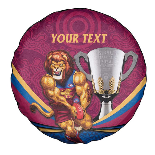 Personalised AFL Brisbane Lions Spare Tire Cover 2024 We Are The Champions - Trophy Style