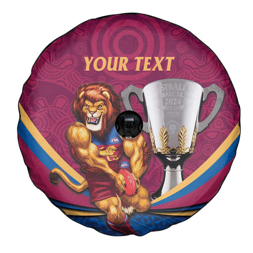 Personalised AFL Brisbane Lions Spare Tire Cover 2024 We Are The Champions - Trophy Style