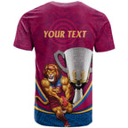 Personalised AFL Brisbane Lions T Shirt 2024 We Are The Champions - Trophy Style
