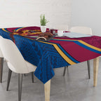 Personalised AFL Brisbane Lions Tablecloth 2024 We Are The Champions - Trophy Style