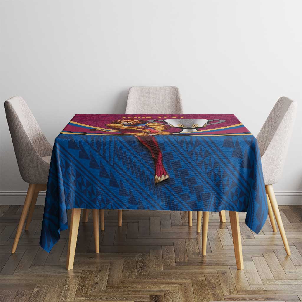 Personalised AFL Brisbane Lions Tablecloth 2024 We Are The Champions - Trophy Style
