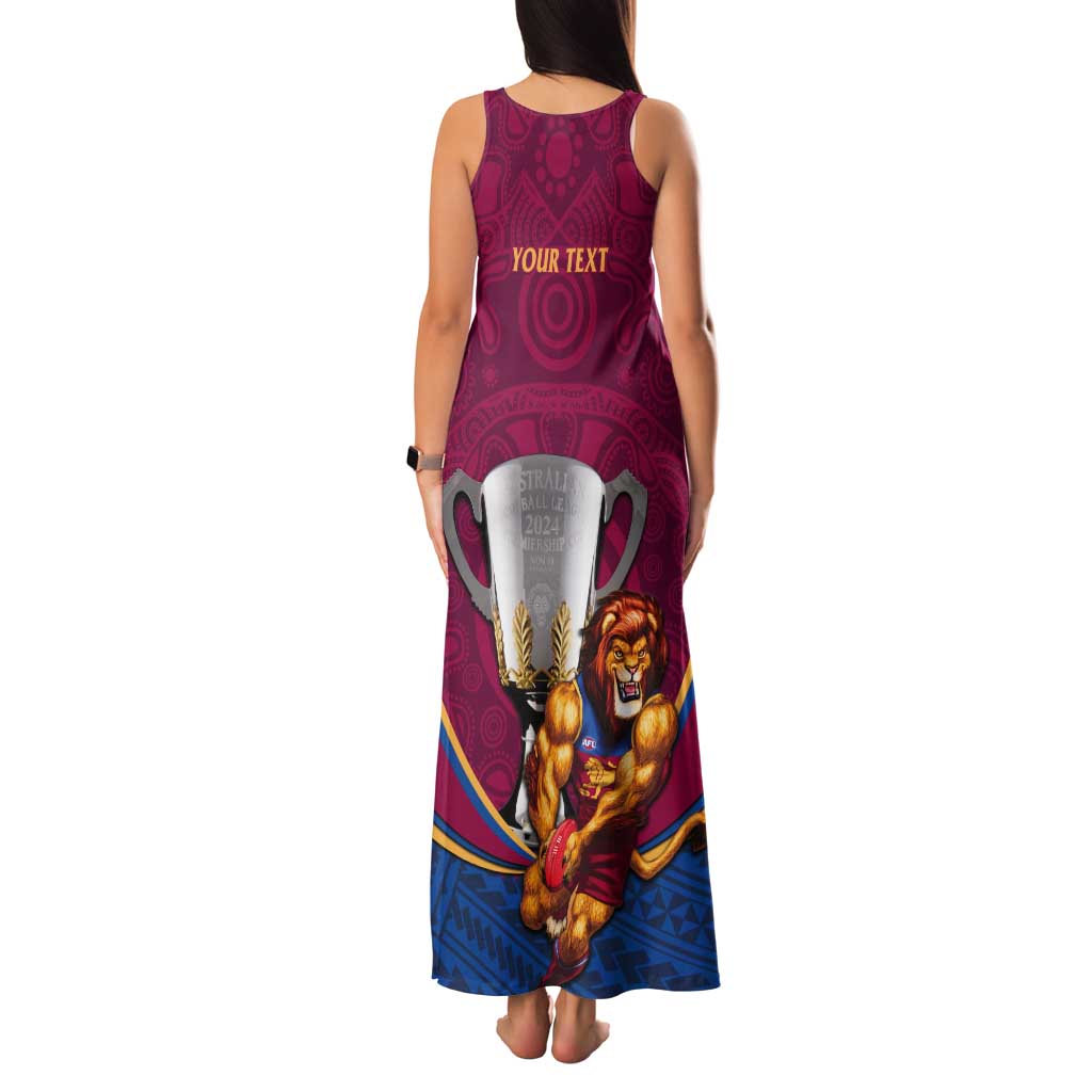 Personalised AFL Brisbane Lions Tank Maxi Dress 2024 We Are The Champions - Trophy Style