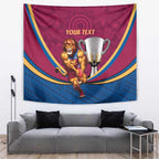 Personalised AFL Brisbane Lions Tapestry 2024 We Are The Champions - Trophy Style
