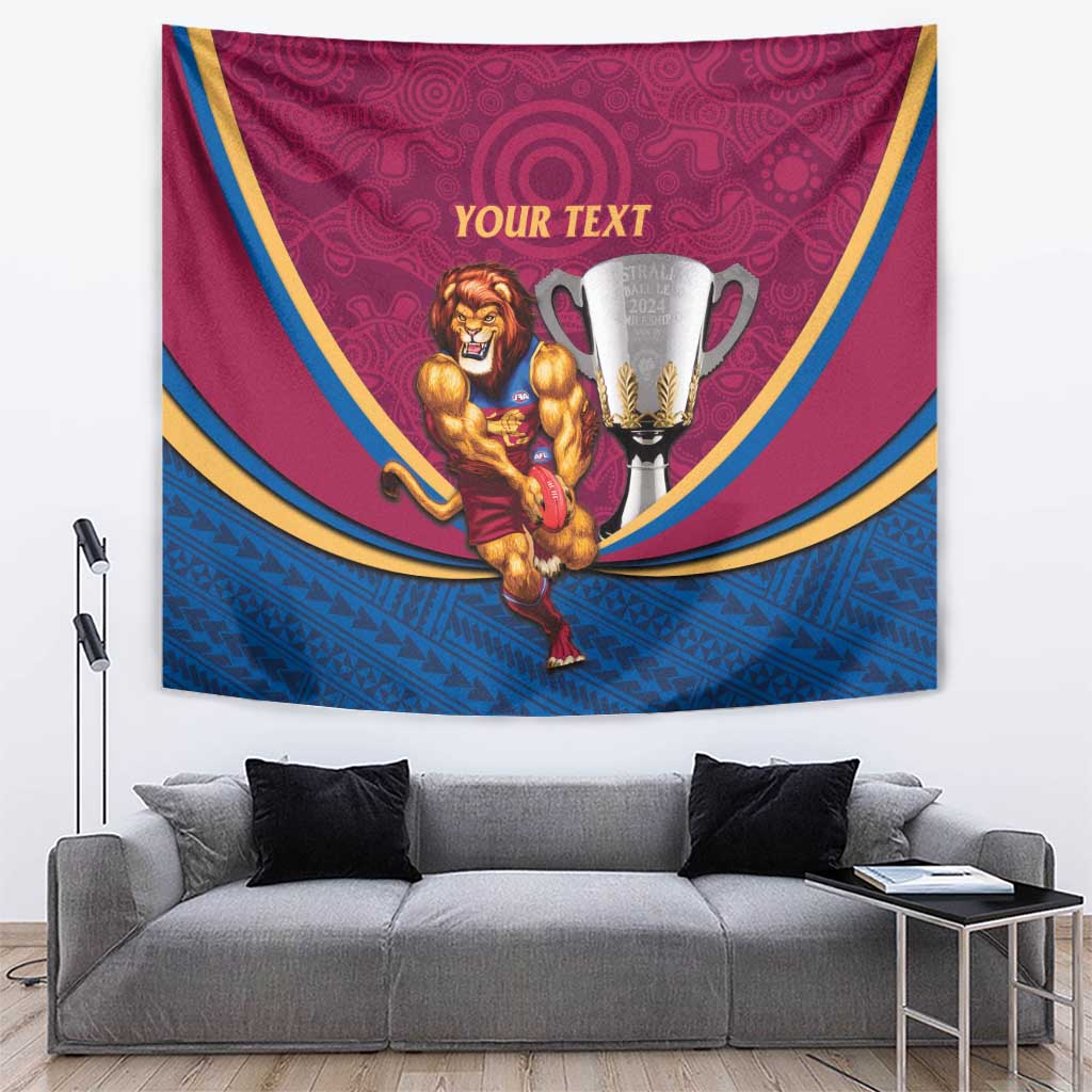 Personalised AFL Brisbane Lions Tapestry 2024 We Are The Champions - Trophy Style
