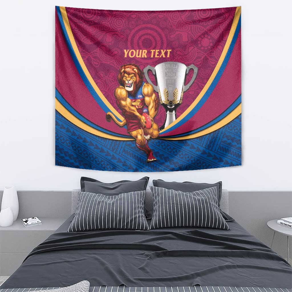 Personalised AFL Brisbane Lions Tapestry 2024 We Are The Champions - Trophy Style