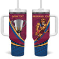 Personalised AFL Brisbane Lions Tumbler With Handle 2024 We Are The Champions - Trophy Style