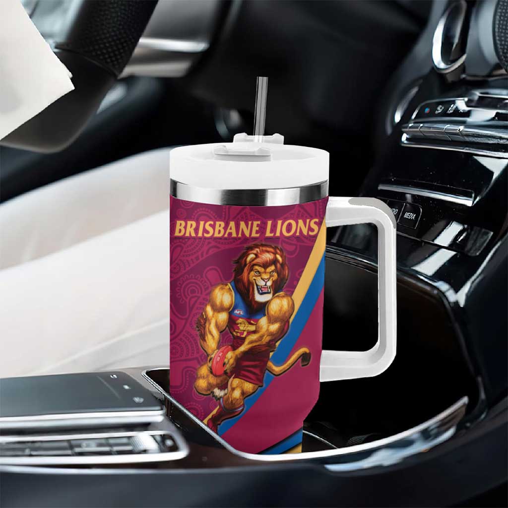 Personalised AFL Brisbane Lions Tumbler With Handle 2024 We Are The Champions - Trophy Style