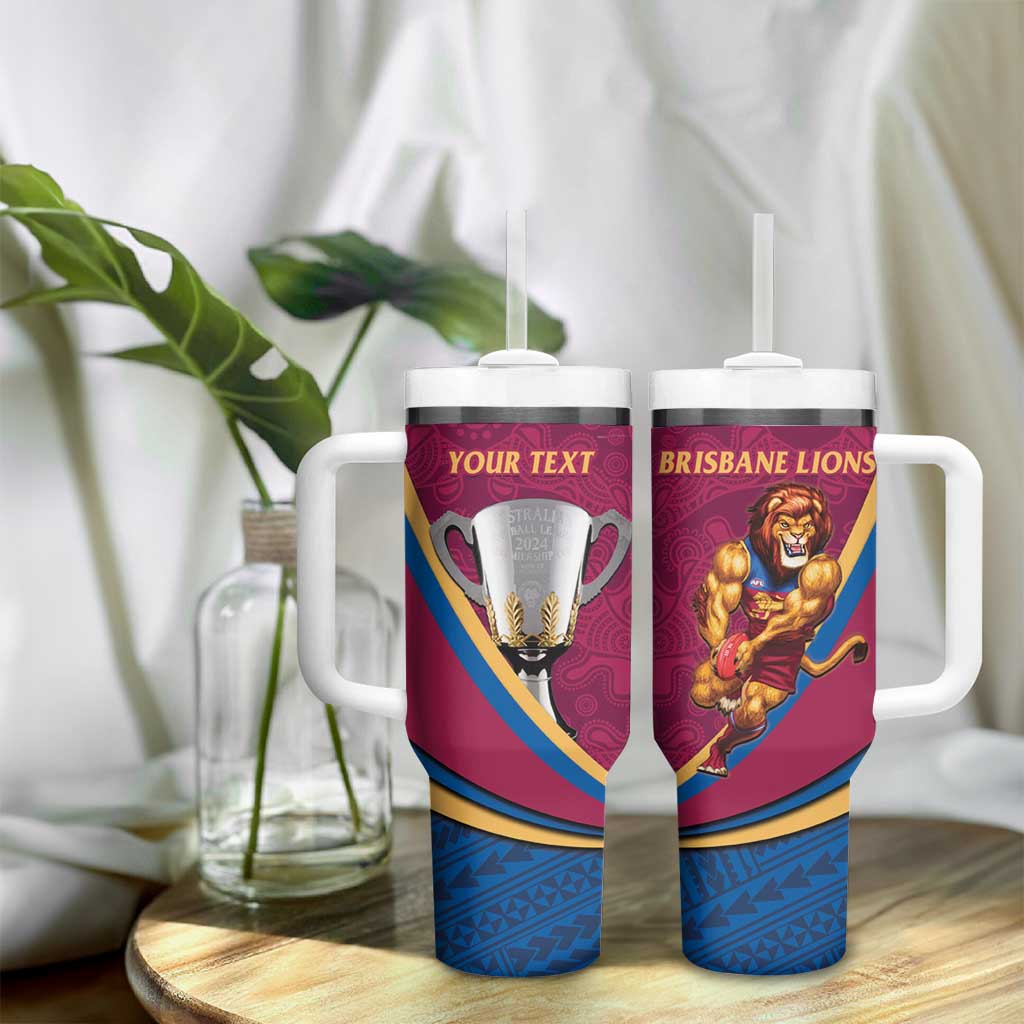 Personalised AFL Brisbane Lions Tumbler With Handle 2024 We Are The Champions - Trophy Style
