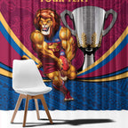 Personalised AFL Brisbane Lions Window Curtain 2024 We Are The Champions - Trophy Style