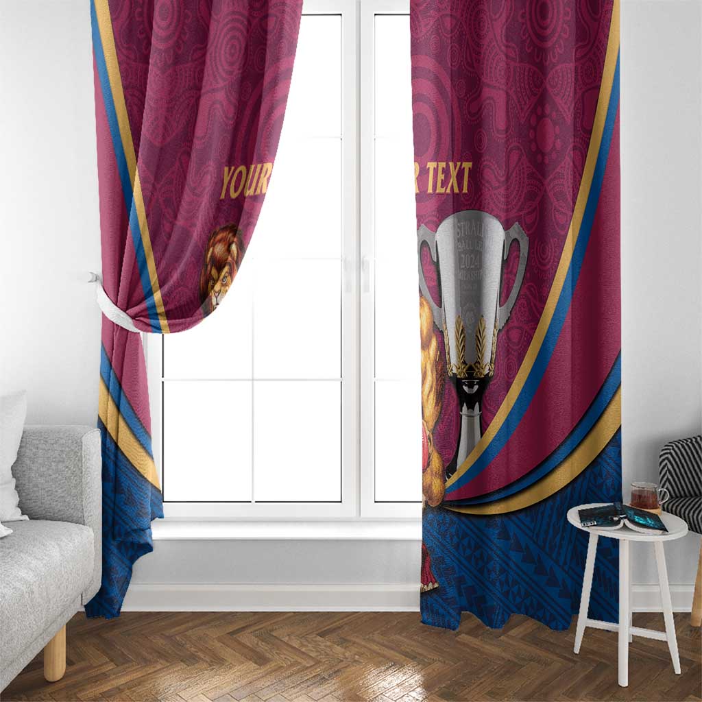 Personalised AFL Brisbane Lions Window Curtain 2024 We Are The Champions - Trophy Style