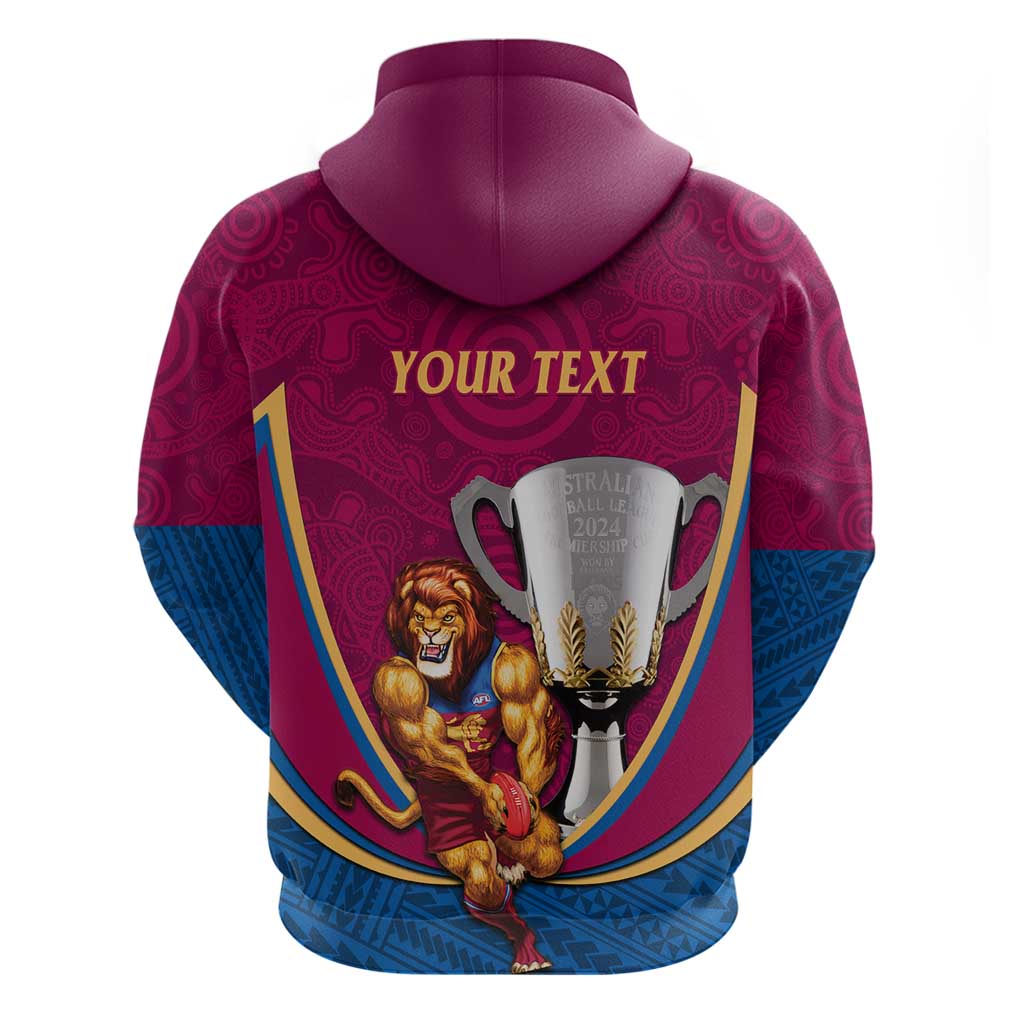 Personalised AFL Brisbane Lions Zip Hoodie 2024 We Are The Champions - Trophy Style