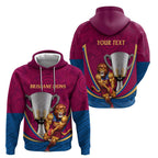 Personalised AFL Brisbane Lions Zip Hoodie 2024 We Are The Champions - Trophy Style