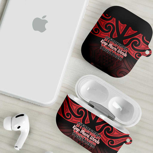 Keep Maori Wards New Zealand AirPods Case Stronger Together Aotearoa Taniko - Aussie Hoodie