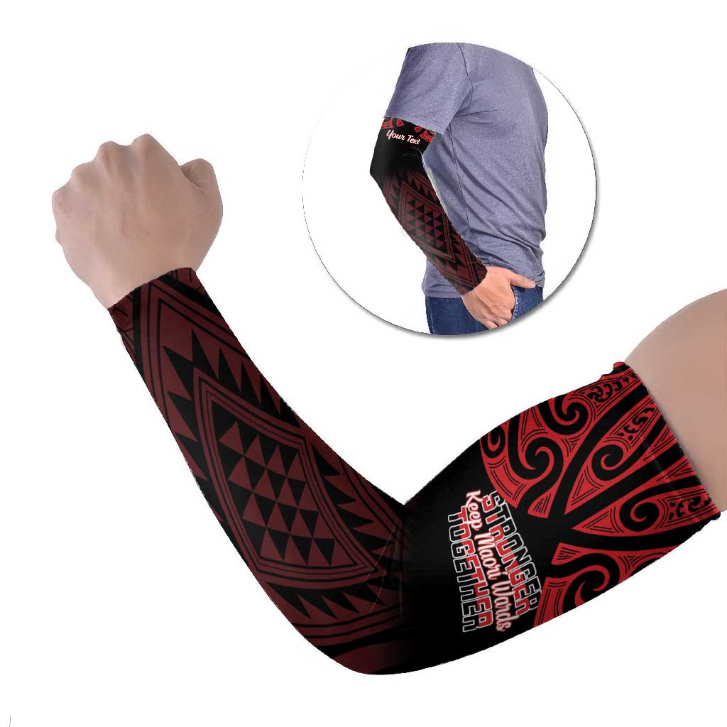 Personalised Keep Maori Wards New Zealand Arm Sleeves Stronger Together Aotearoa Taniko - Aussie Hoodie