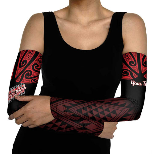 Personalised Keep Maori Wards New Zealand Arm Sleeves Stronger Together Aotearoa Taniko - Aussie Hoodie