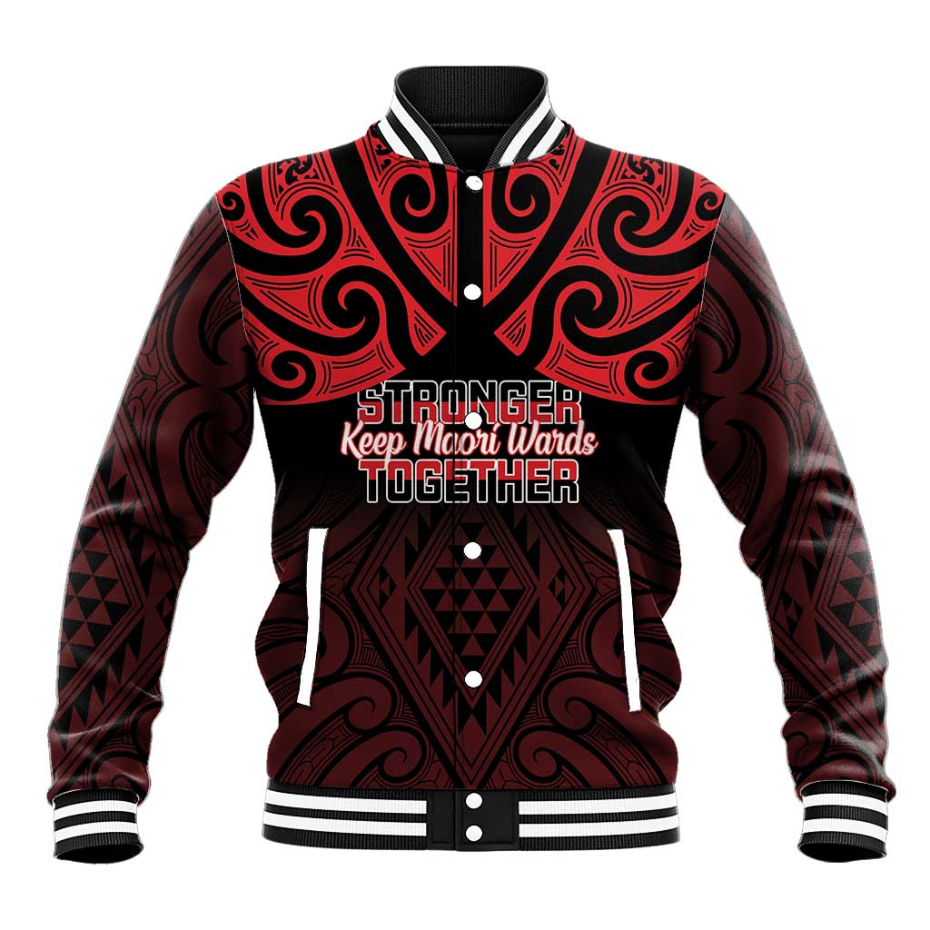 Personalised Keep Maori Wards New Zealand Baseball Jacket Stronger Together Aotearoa Taniko - Aussie Hoodie
