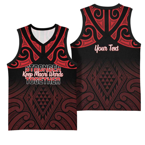 Personalised Keep Maori Wards New Zealand Basketball Jersey Stronger Together Aotearoa Taniko - Aussie Hoodie