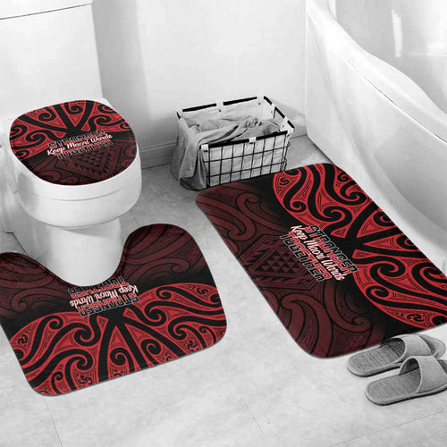 Keep Maori Wards New Zealand Bathroom Set Stronger Together Aotearoa Taniko - Aussie Hoodie