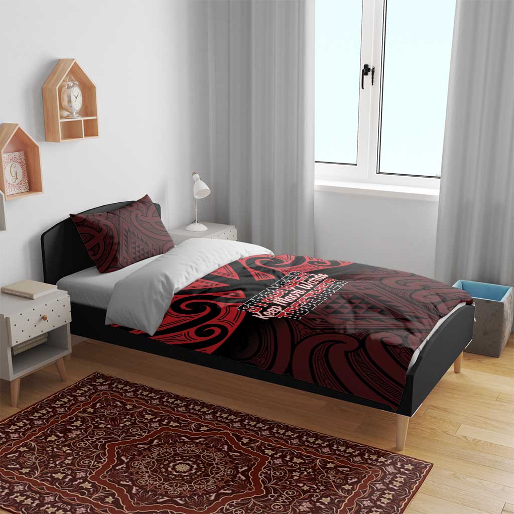 Keep Maori Wards New Zealand Bedding Set Stronger Together Aotearoa Taniko - Aussie Hoodie