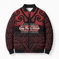 Personalised Keep Maori Wards New Zealand Bomber Puffer Jacket Stronger Together Aotearoa Taniko - Aussie Hoodie