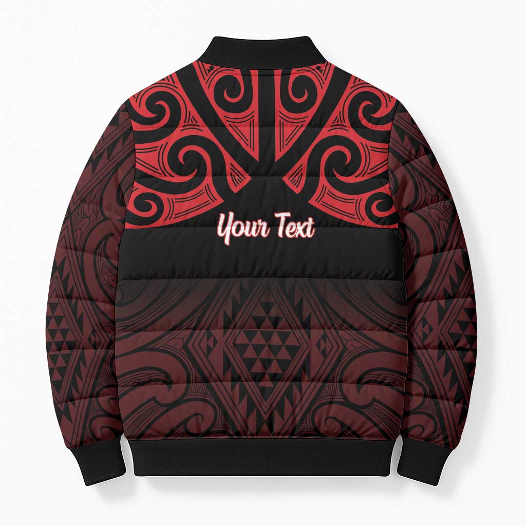 Personalised Keep Maori Wards New Zealand Bomber Puffer Jacket Stronger Together Aotearoa Taniko - Aussie Hoodie