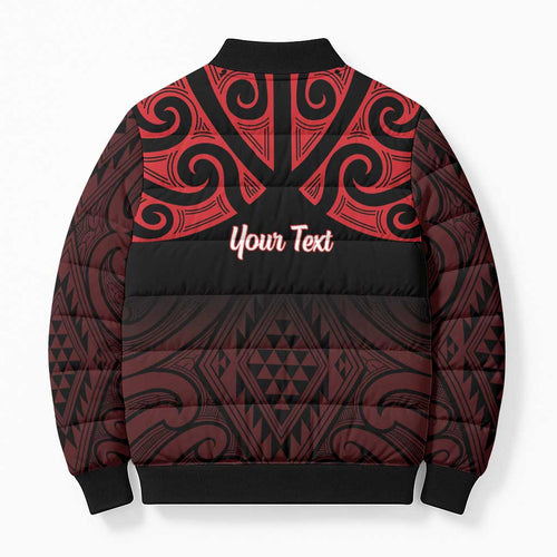 Personalised Keep Maori Wards New Zealand Bomber Puffer Jacket Stronger Together Aotearoa Taniko - Aussie Hoodie