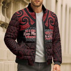 Personalised Keep Maori Wards New Zealand Bomber Puffer Jacket Stronger Together Aotearoa Taniko - Aussie Hoodie