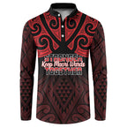 Personalised Keep Maori Wards New Zealand Button Sweatshirt Stronger Together Aotearoa Taniko - Aussie Hoodie