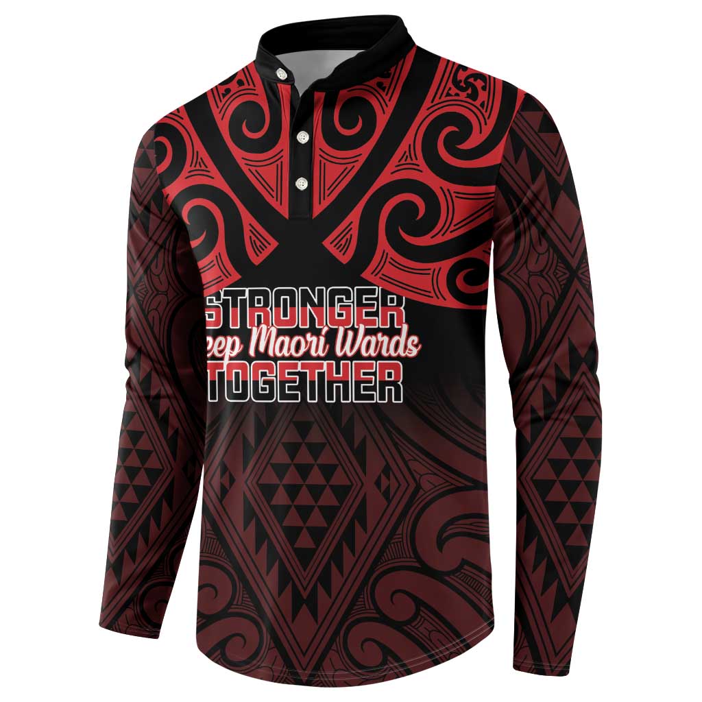 Personalised Keep Maori Wards New Zealand Button Sweatshirt Stronger Together Aotearoa Taniko - Aussie Hoodie