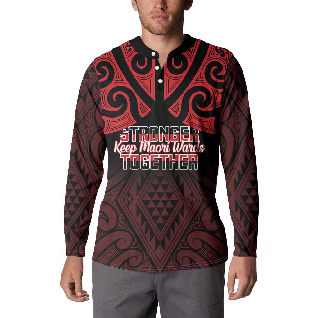 Personalised Keep Maori Wards New Zealand Button Sweatshirt Stronger Together Aotearoa Taniko - Aussie Hoodie