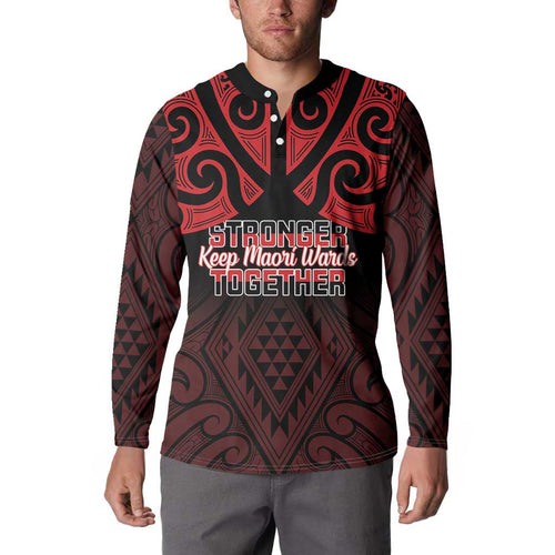 Personalised Keep Maori Wards New Zealand Button Sweatshirt Stronger Together Aotearoa Taniko - Aussie Hoodie