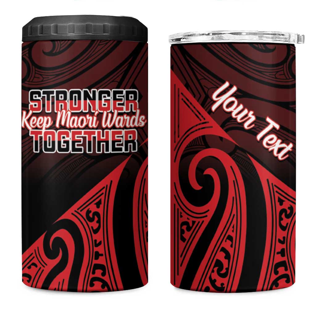 Personalised Keep Maori Wards New Zealand 4 in 1 Can Cooler Tumbler Stronger Together Aotearoa Taniko - Aussie Hoodie