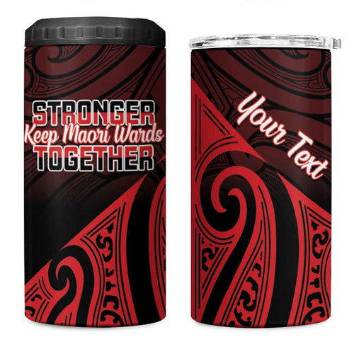Personalised Keep Maori Wards New Zealand 4 in 1 Can Cooler Tumbler Stronger Together Aotearoa Taniko - Aussie Hoodie