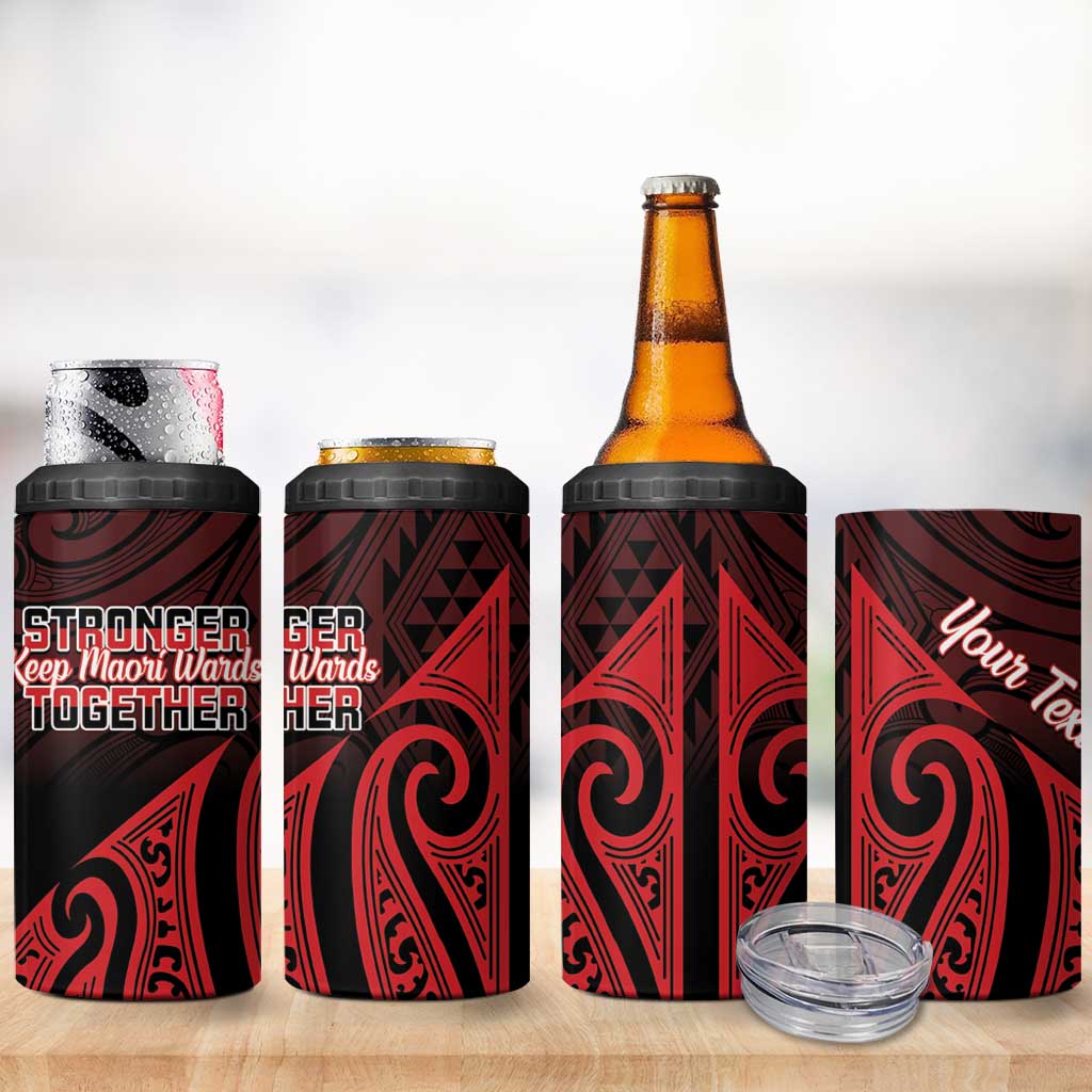 Personalised Keep Maori Wards New Zealand 4 in 1 Can Cooler Tumbler Stronger Together Aotearoa Taniko - Aussie Hoodie