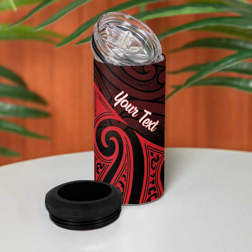 Personalised Keep Maori Wards New Zealand 4 in 1 Can Cooler Tumbler Stronger Together Aotearoa Taniko - Aussie Hoodie