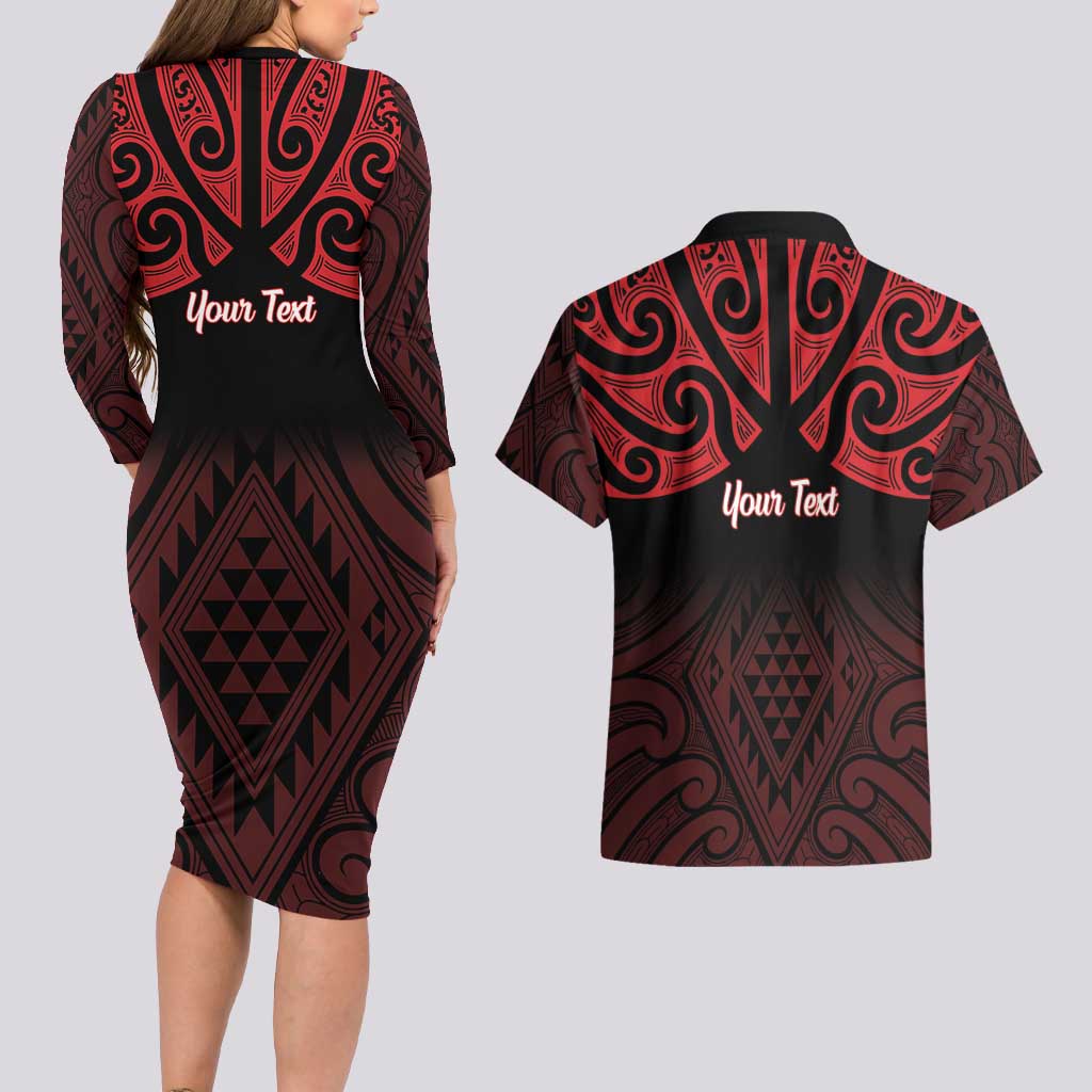 Personalised Keep Maori Wards New Zealand Couples Matching Long Sleeve Bodycon Dress and Hawaiian Shirt Stronger Together Aotearoa Taniko - Aussie Hoodie