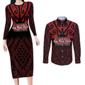 Personalised Keep Maori Wards New Zealand Couples Matching Long Sleeve Bodycon Dress and Long Sleeve Button Shirt Stronger Together Aotearoa Taniko - Aussie Hoodie