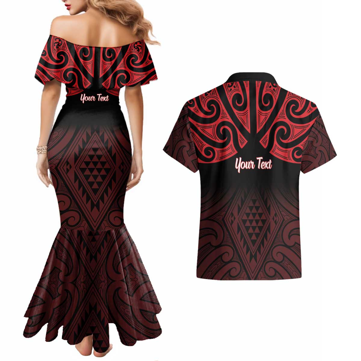 Personalised Keep Maori Wards New Zealand Couples Matching Mermaid Dress and Hawaiian Shirt Stronger Together Aotearoa Taniko - Aussie Hoodie