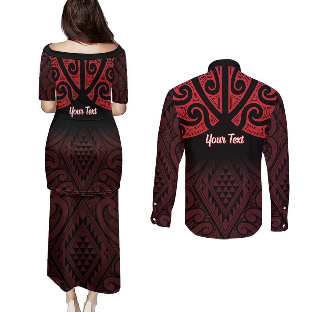 Personalised Keep Maori Wards New Zealand Couples Matching Puletasi and Long Sleeve Button Shirt Stronger Together Aotearoa Taniko - Aussie Hoodie