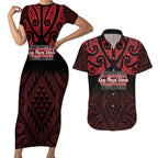 Personalised Keep Maori Wards New Zealand Couples Matching Short Sleeve Bodycon Dress and Hawaiian Shirt Stronger Together Aotearoa Taniko - Aussie Hoodie