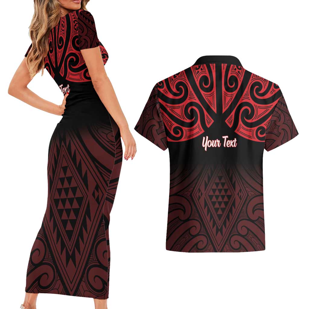 Personalised Keep Maori Wards New Zealand Couples Matching Short Sleeve Bodycon Dress and Hawaiian Shirt Stronger Together Aotearoa Taniko - Aussie Hoodie