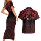 Personalised Keep Maori Wards New Zealand Couples Matching Short Sleeve Bodycon Dress and Hawaiian Shirt Stronger Together Aotearoa Taniko - Aussie Hoodie
