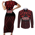 Personalised Keep Maori Wards New Zealand Couples Matching Short Sleeve Bodycon Dress and Long Sleeve Button Shirt Stronger Together Aotearoa Taniko - Aussie Hoodie