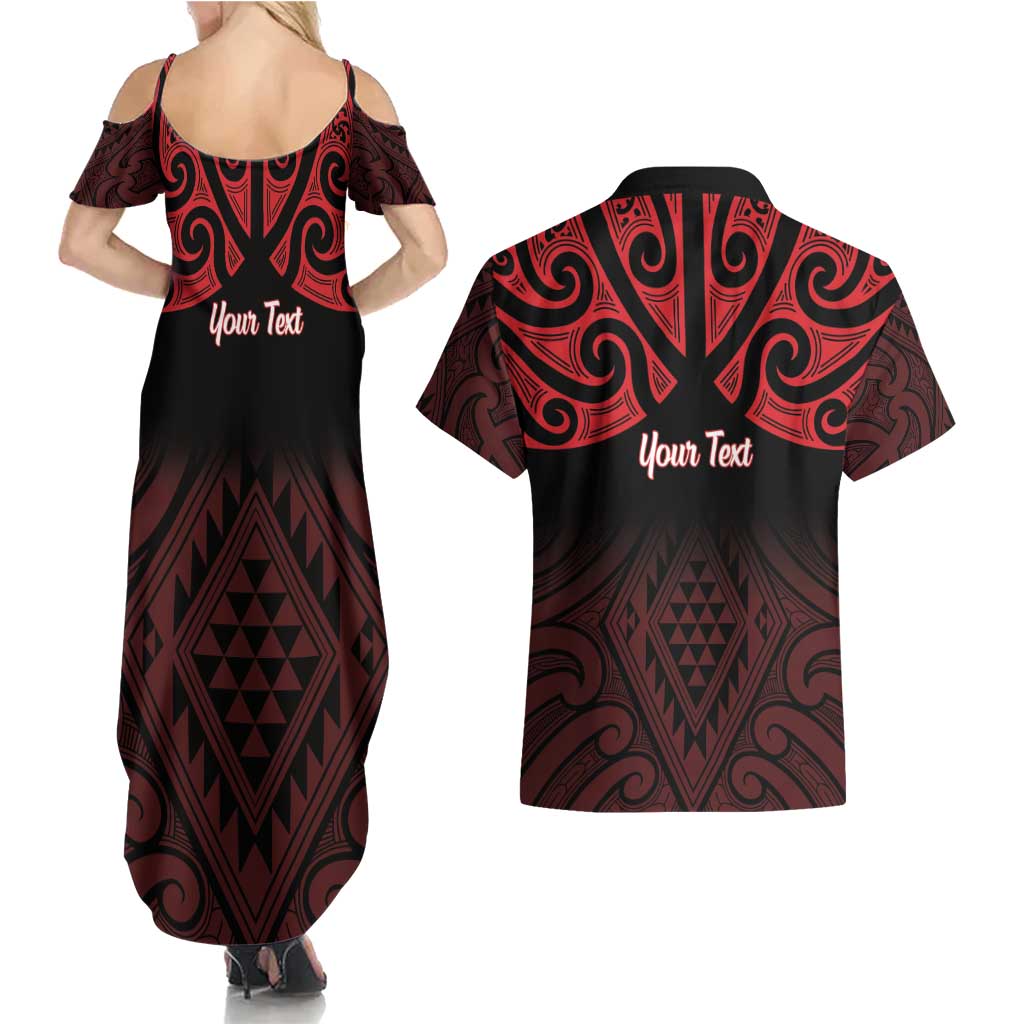 Personalised Keep Maori Wards New Zealand Couples Matching Summer Maxi Dress and Hawaiian Shirt Stronger Together Aotearoa Taniko - Aussie Hoodie